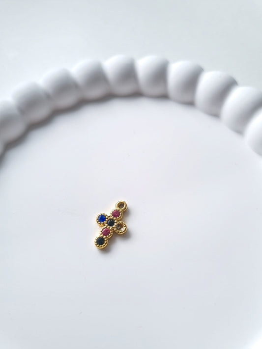 COLOURED CROSS CHARM
