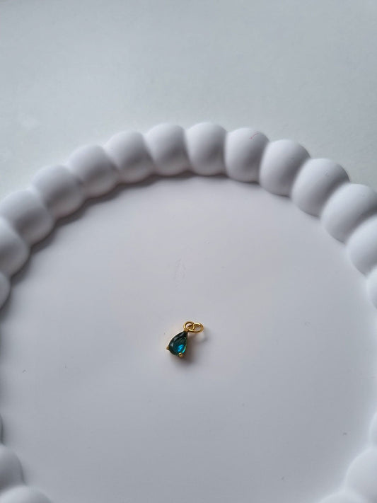 TEARDROP BIRTHSTONE CHARM - MARCH