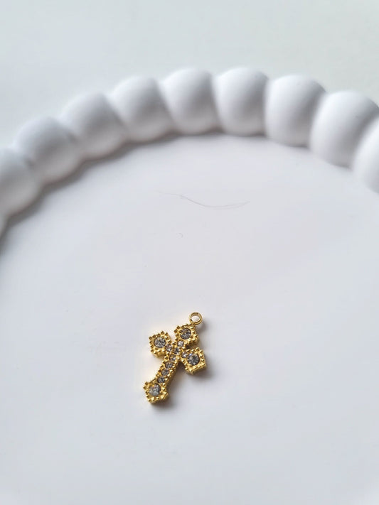DIAMOND CROSS CHARM