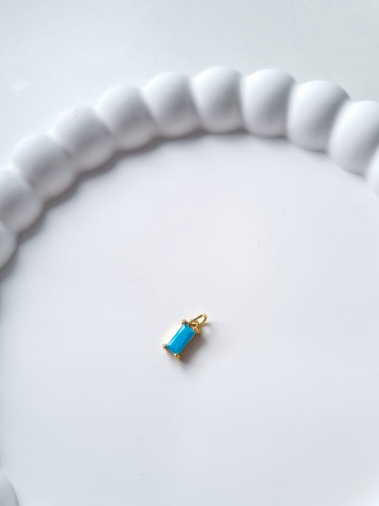 RECTANGLE BIRTHSTONE CHARM - DECEMBER