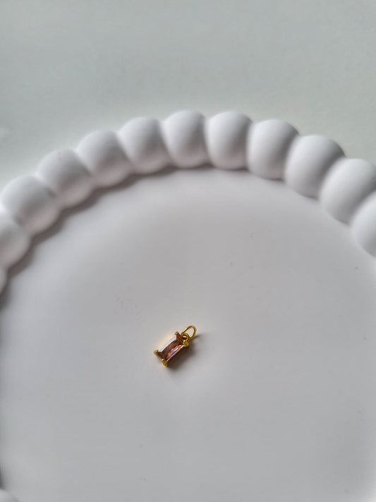 RECTANGLE BIRTHSTONE CHARM - OCTOBER
