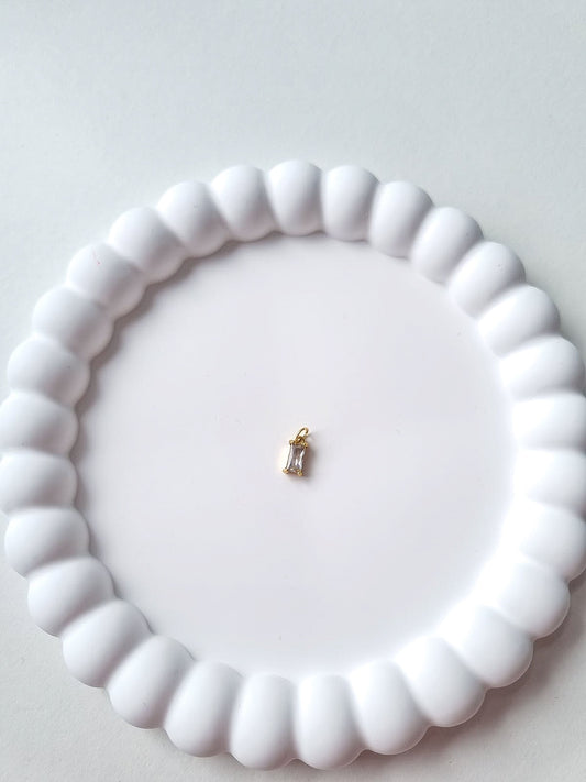 RECTANGLE BIRTHSTONE CHARM - APRIL