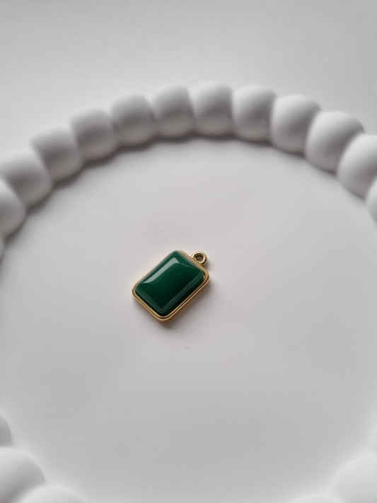 SQUARE GREEN BUBBLE CHARM