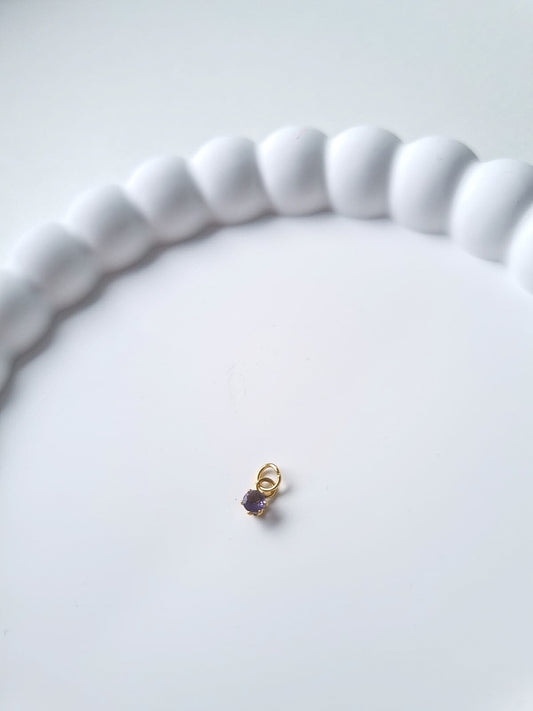 CIRCLE BIRTHSTONE CHARM - FEBRUARY